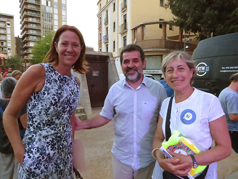 Marta Madrenas, Jordi Sànchez i Dolors Reig, presidenta d'Amics de la UNESCO de Girona