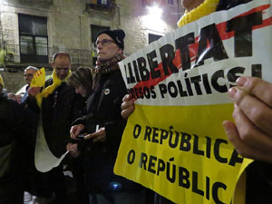 Concentració a la plaça del Vi per la llibertat dels presos polítics