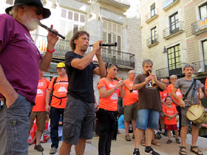 Diada Nacional 2018. Concentració a la plaça del Vi, lectura del manifest i cant de Els Segadors