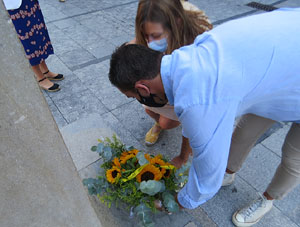 Diada Nacional 2020. Homenatge floral a Carles Rahola a la Rambla de la Llibertat
