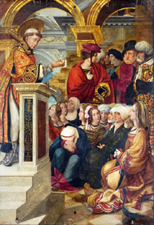 Detall del retaule de Sant Feliu. Joan de Borgonya, 1518-1521. Component del retaule de Sant Feliu