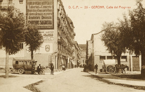Carrer del Progrès, actual carrer Nou, des de l'avinguda de Jaume I. Ca. 1900