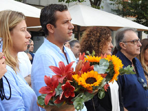 Diada Nacional 2023. Homenatge floral a Carles Rahola a la Rambla de la Llibertat
