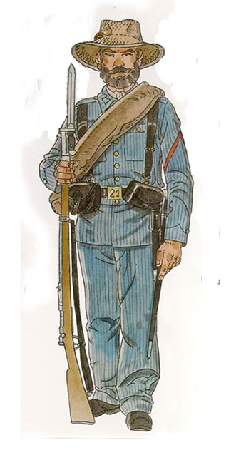 Uniforme de la Guerra de Cuba. Soldat de primera del 1r Batalló del Regiment d'Infanteria d'Aragó núm. 21