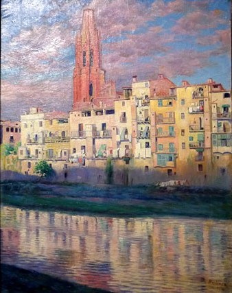 Cases de l'Onyar (Vista de Girona), 1914. Oli sobre tela