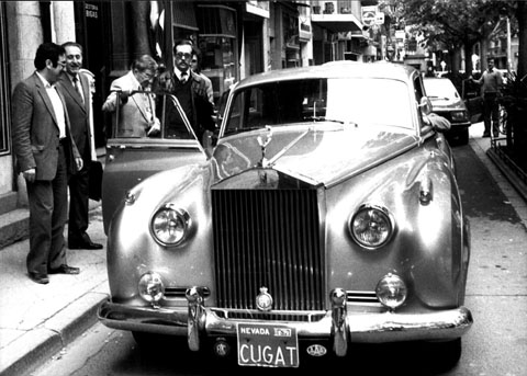 Cugat amb el seu Rolls Royce a la Rambla de la Llibertat. 1979-1983