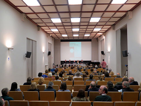 L'Aula Magna de la Casa de Cultura de Girona durant l'acte