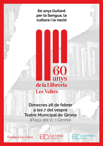 Cartell del 60è aniversari de la llibreria Les Voltes