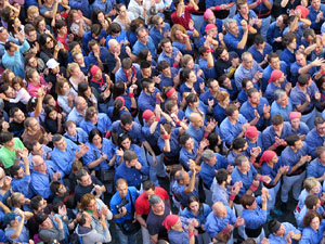 Fires 2016. La Diada Castellera a la pla&ccedil;a del Vi, amb els Marrecs de Salt, els Capgrossos de Matar&oacute; i els Minyons de Terrassa
