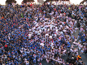 Fires 2016. La Diada Castellera a la pla&ccedil;a del Vi, amb els Marrecs de Salt, els Capgrossos de Matar&oacute; i els Minyons de Terrassa