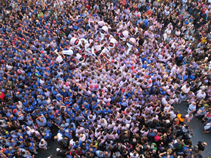 Fires 2016. La Diada Castellera a la pla&ccedil;a del Vi, amb els Marrecs de Salt, els Capgrossos de Matar&oacute; i els Minyons de Terrassa