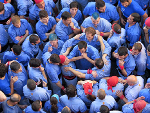 Fires 2016. La Diada Castellera a la pla&ccedil;a del Vi, amb els Marrecs de Salt, els Capgrossos de Matar&oacute; i els Minyons de Terrassa