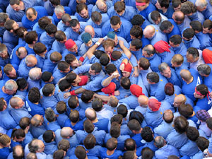 Fires 2016. La Diada Castellera a la pla&ccedil;a del Vi, amb els Marrecs de Salt, els Capgrossos de Matar&oacute; i els Minyons de Terrassa