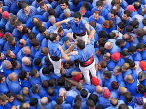Fires 2016. La Diada Castellera a la pla&ccedil;a del Vi, amb els Marrecs de Salt, els Capgrossos de Matar&oacute; i els Minyons de Terrassa
