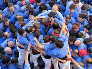 Fires 2016. La Diada Castellera a la pla&ccedil;a del Vi, amb els Marrecs de Salt, els Capgrossos de Matar&oacute; i els Minyons de Terrassa