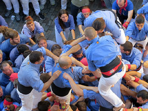 Fires 2016. La Diada Castellera a la pla&ccedil;a del Vi, amb els Marrecs de Salt, els Capgrossos de Matar&oacute; i els Minyons de Terrassa