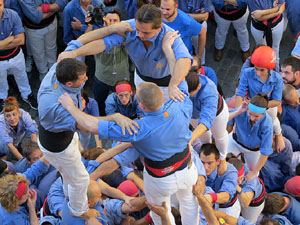 Fires 2016. La Diada Castellera a la pla&ccedil;a del Vi, amb els Marrecs de Salt, els Capgrossos de Matar&oacute; i els Minyons de Terrassa