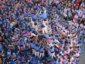 Fires 2016. La Diada Castellera a la pla&ccedil;a del Vi, amb els Marrecs de Salt, els Capgrossos de Matar&oacute; i els Minyons de Terrassa