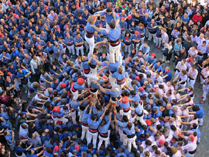 Fires 2016. La Diada Castellera a la pla&ccedil;a del Vi, amb els Marrecs de Salt, els Capgrossos de Matar&oacute; i els Minyons de Terrassa