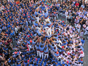 Fires 2016. La Diada Castellera a la pla&ccedil;a del Vi, amb els Marrecs de Salt, els Capgrossos de Matar&oacute; i els Minyons de Terrassa