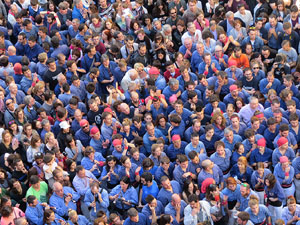 Fires 2016. La Diada Castellera a la pla&ccedil;a del Vi, amb els Marrecs de Salt, els Capgrossos de Matar&oacute; i els Minyons de Terrassa