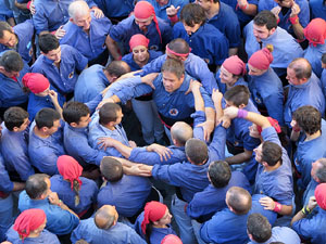 Fires 2016. La Diada Castellera a la pla&ccedil;a del Vi, amb els Marrecs de Salt, els Capgrossos de Matar&oacute; i els Minyons de Terrassa