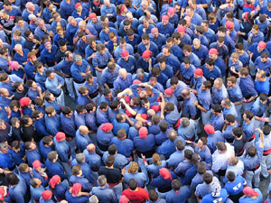 Fires 2016. La Diada Castellera a la pla&ccedil;a del Vi, amb els Marrecs de Salt, els Capgrossos de Matar&oacute; i els Minyons de Terrassa