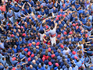 Fires 2016. La Diada Castellera a la pla&ccedil;a del Vi, amb els Marrecs de Salt, els Capgrossos de Matar&oacute; i els Minyons de Terrassa
