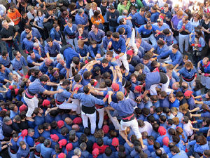 Fires 2016. La Diada Castellera a la pla&ccedil;a del Vi, amb els Marrecs de Salt, els Capgrossos de Matar&oacute; i els Minyons de Terrassa