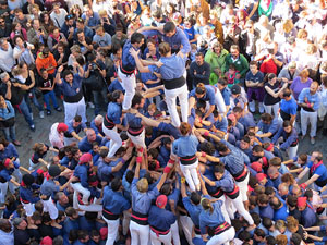 Fires 2016. La Diada Castellera a la pla&ccedil;a del Vi, amb els Marrecs de Salt, els Capgrossos de Matar&oacute; i els Minyons de Terrassa