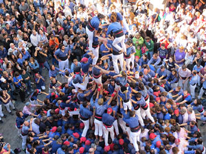 Fires 2016. La Diada Castellera a la pla&ccedil;a del Vi, amb els Marrecs de Salt, els Capgrossos de Matar&oacute; i els Minyons de Terrassa