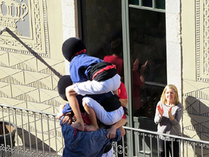 Fires 2016. La Diada Castellera a la pla&ccedil;a del Vi, amb els Marrecs de Salt, els Capgrossos de Matar&oacute; i els Minyons de Terrassa