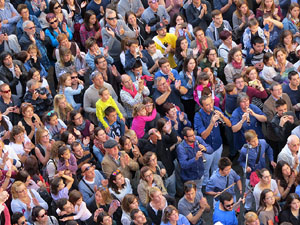 Fires 2016. La Diada Castellera a la pla&ccedil;a del Vi, amb els Marrecs de Salt, els Capgrossos de Matar&oacute; i els Minyons de Terrassa