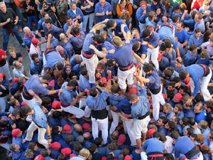 Fires 2016. La Diada Castellera a la pla&ccedil;a del Vi, amb els Marrecs de Salt, els Capgrossos de Matar&oacute; i els Minyons de Terrassa