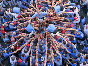 Fires 2016. La Diada Castellera a la pla&ccedil;a del Vi, amb els Marrecs de Salt, els Capgrossos de Matar&oacute; i els Minyons de Terrassa