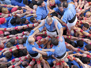 Fires 2016. La Diada Castellera a la pla&ccedil;a del Vi, amb els Marrecs de Salt, els Capgrossos de Matar&oacute; i els Minyons de Terrassa