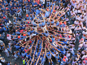 Fires 2016. La Diada Castellera a la pla&ccedil;a del Vi, amb els Marrecs de Salt, els Capgrossos de Matar&oacute; i els Minyons de Terrassa