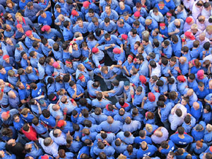 Fires 2016. La Diada Castellera a la pla&ccedil;a del Vi, amb els Marrecs de Salt, els Capgrossos de Matar&oacute; i els Minyons de Terrassa
