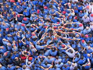 Fires 2016. La Diada Castellera a la pla&ccedil;a del Vi, amb els Marrecs de Salt, els Capgrossos de Matar&oacute; i els Minyons de Terrassa