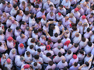 Fires 2016. La Diada Castellera a la pla&ccedil;a del Vi, amb els Marrecs de Salt, els Capgrossos de Matar&oacute; i els Minyons de Terrassa