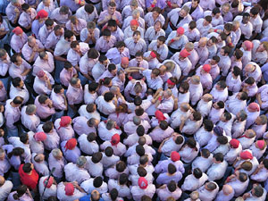 Fires 2016. La Diada Castellera a la pla&ccedil;a del Vi, amb els Marrecs de Salt, els Capgrossos de Matar&oacute; i els Minyons de Terrassa