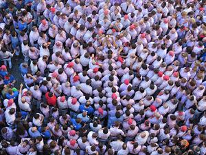 Fires 2016. La Diada Castellera a la pla&ccedil;a del Vi, amb els Marrecs de Salt, els Capgrossos de Matar&oacute; i els Minyons de Terrassa