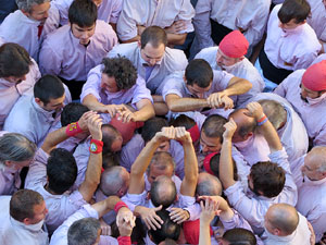 Fires 2016. La Diada Castellera a la pla&ccedil;a del Vi, amb els Marrecs de Salt, els Capgrossos de Matar&oacute; i els Minyons de Terrassa
