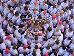 Fires 2016. La Diada Castellera a la pla&ccedil;a del Vi, amb els Marrecs de Salt, els Capgrossos de Matar&oacute; i els Minyons de Terrassa
