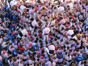 Fires 2016. La Diada Castellera a la pla&ccedil;a del Vi, amb els Marrecs de Salt, els Capgrossos de Matar&oacute; i els Minyons de Terrassa