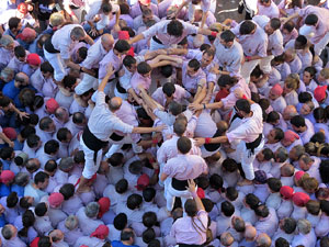 Fires 2016. La Diada Castellera a la pla&ccedil;a del Vi, amb els Marrecs de Salt, els Capgrossos de Matar&oacute; i els Minyons de Terrassa