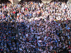 Fires 2016. La Diada Castellera a la pla&ccedil;a del Vi, amb els Marrecs de Salt, els Capgrossos de Matar&oacute; i els Minyons de Terrassa