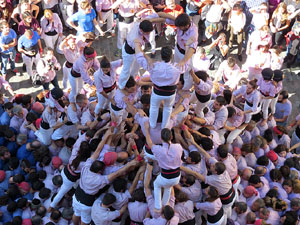 Fires 2016. La Diada Castellera a la pla&ccedil;a del Vi, amb els Marrecs de Salt, els Capgrossos de Matar&oacute; i els Minyons de Terrassa