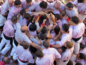 Fires 2016. La Diada Castellera a la pla&ccedil;a del Vi, amb els Marrecs de Salt, els Capgrossos de Matar&oacute; i els Minyons de Terrassa