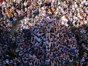 Fires 2016. La Diada Castellera a la pla&ccedil;a del Vi, amb els Marrecs de Salt, els Capgrossos de Matar&oacute; i els Minyons de Terrassa